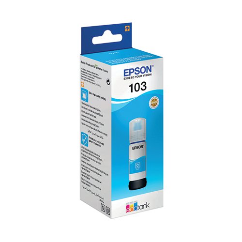 EPSON 103 ECOTANK INK BOTTLE CYAN C13T00S24A10