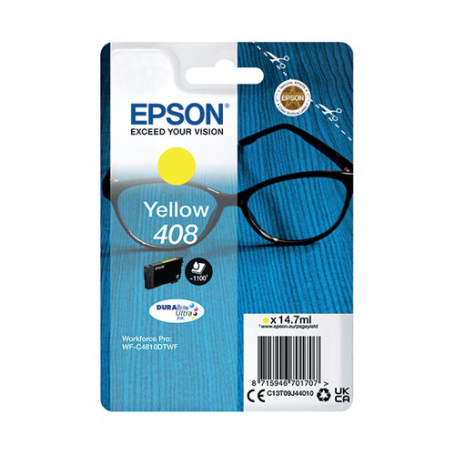EPSON 408 GLASSES DURABRITE ULTRA INK CARTRIDGE YELLOW C13T0