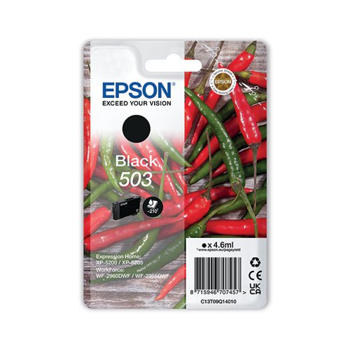 EPSON 503 CHILLIES INK CARTRIDGE BLACK C13T09Q14010