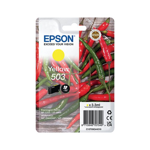EPSON 503 CHILLIES INK CARTRIDGE YELLOW C13T09Q44010