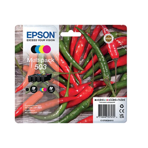 EPSON 503 CHILLIES INK CARTRIDGE CMYK C13T09Q64010