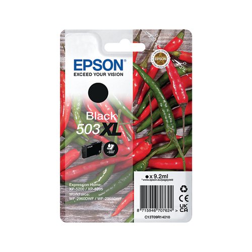 EPSON 503XL CHILLIES INK CARTRIDGE HIGH YIELD BLACK C13T09R1