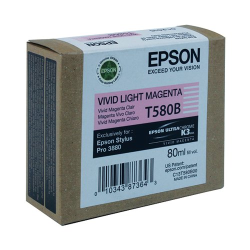 EPSON T580B INK CARTRIDGE VIVID LIGHT MAGENTA C13T580B00