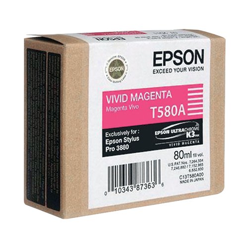 EPSON T580A INK CARTRIDGE VIVID MAGENTA C13T580A00