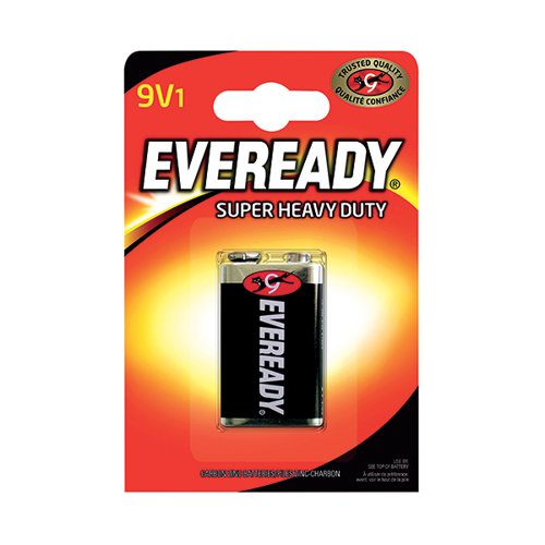 EVEREADY SUPER HEAVY DUTY 9V BATTERY 6F22BIUP