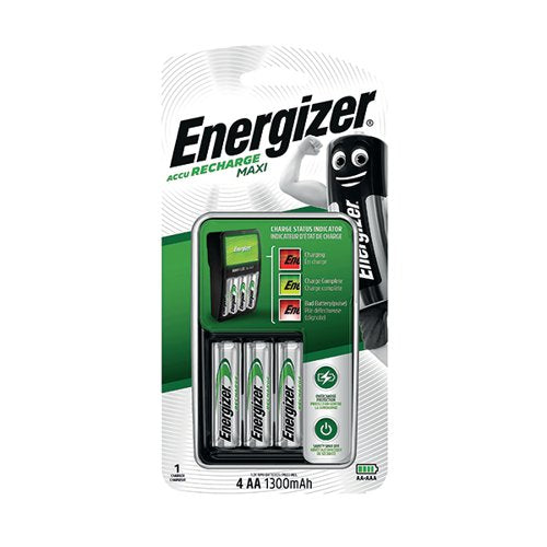 ENERGIZER MAXI BATTERY CHARGER 4X AA BATTERIES 1300 MAH UK 6