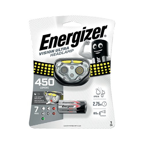 ENERGIZER VISION ULTRA HD HEADLIGHT 2 HOURS 45 MINUTES RUN TIME 3XAAA E301371802