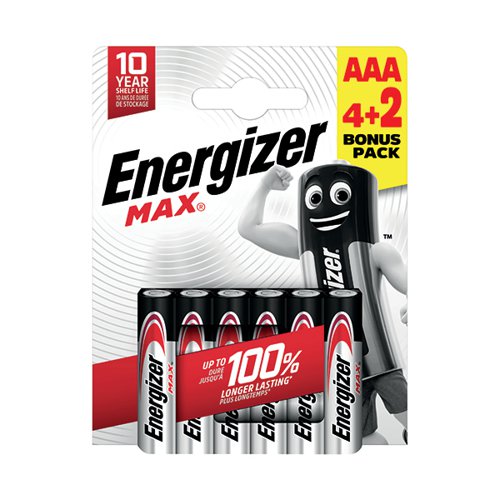 ENERGIZER MAX AAA BATTERY (4+2) (PACK OF 6) E303328200