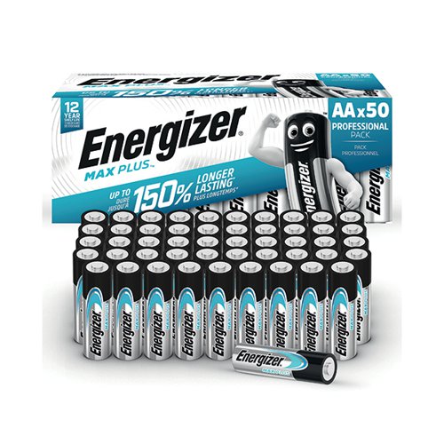 ENERGIZER MAX PLUS AA ALKALINE BATTERIES (PACK OF 50) E30386