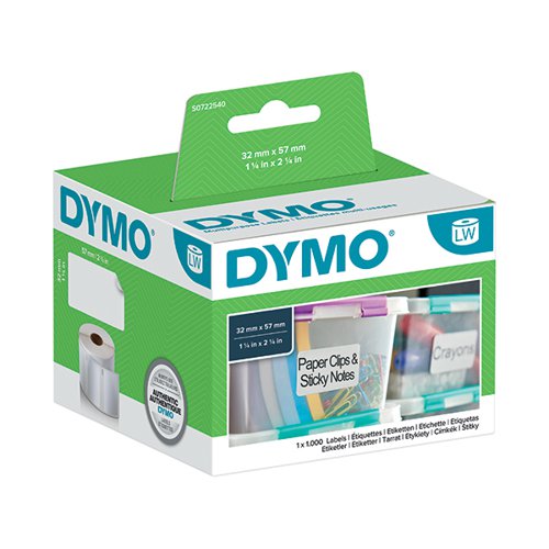 DYMO 11354 LABELWRITER LABELS 57MMX32MM WHITE (PACK OF 1000)