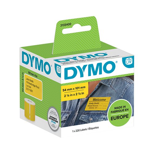 DYMO LABELWRITER SHIPPING LABELS 54X101MM YELLOW (PACK OF 220) 2133400