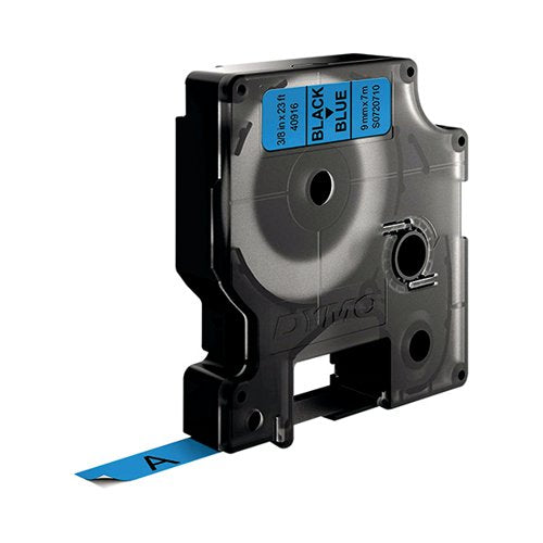 DYMO 40916 D1 LABELMAKER TAPE 9MM X 7M BLACK ON BLUE S072071