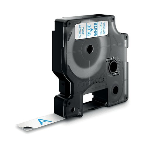 DYMO 45014 D1 LABELMAKER TAPE 12MM X 7M BLUE ON WHITE S07205