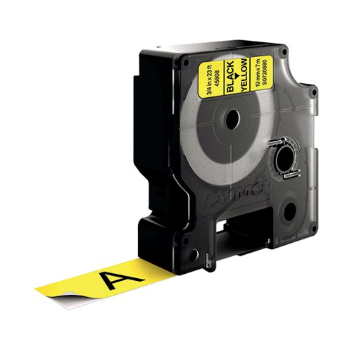 DYMO 45808 D1 LABELMAKER TAPE 19MM X 7M BLACK ON YELLOW S0720880