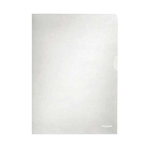 ESSELTE EMBOSSED FOLDERS A4 CLEAR (PACK OF 100) 54832
