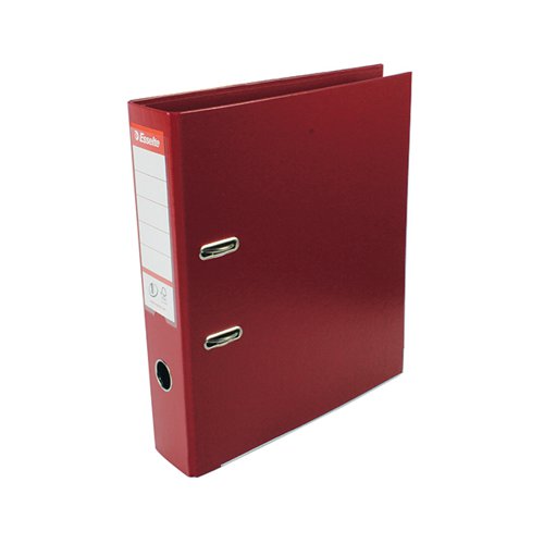 ESSELTE 75MM LEVER ARCH FILE POLYPROPYLENE A4 BURGUNDY (PACK