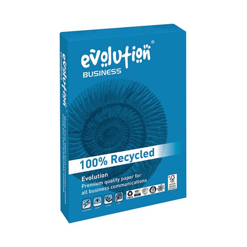 EVOLUTION WHITE A4 BUSINESS RECYCLED PAPER 90GSM (500 PACK)