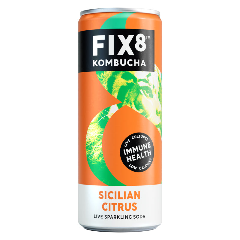 FIX8 SICILIAN CITRUS KOMBUCHA CANS (250ml) x 12
