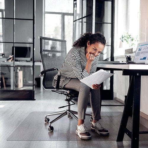 CLEARTEX CHAIR MAT FOR HARD FLOORS 1500X1200X2.2MM CLEAR FL1