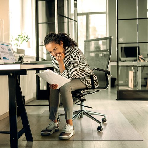 FLOORTEX CLEARTEX CHAIR MAT HARD FLOOR LIPPED 1200X900X2.2MM