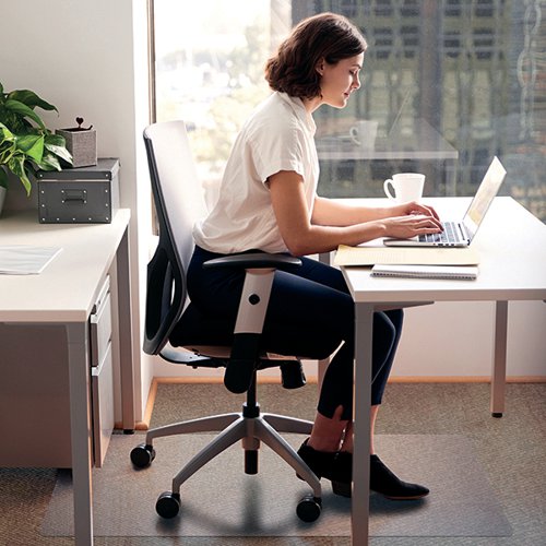 FLOORTEX PVC RECTANGULAR CHAIR MAT FOR HARD FLOORS 1200X750X