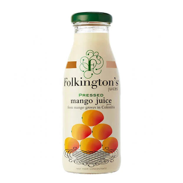 FOLKINGTONS MANGO JUICE GLASS BOTTLES (250ml) x 12