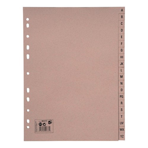 5 STAR ECO INDEX A-Z RECYCLED CARD MULTIPUNCHED 150GSM A4 BU