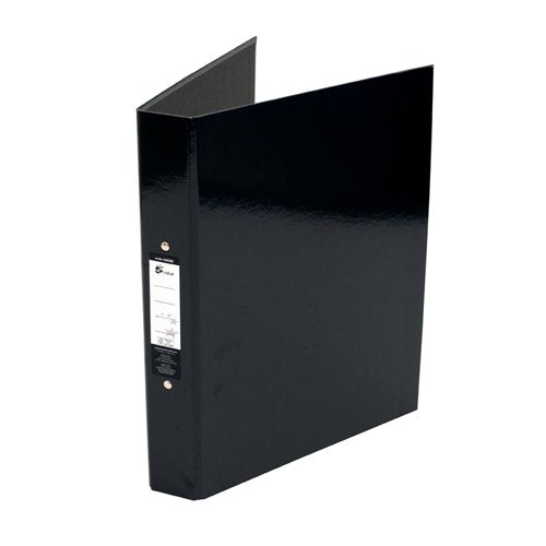 5 STAR VALUE RING BINDER POB 25MM BLACK (PACK OF 10)