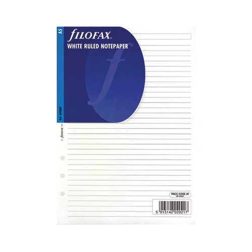 FILOFAX REFILL A5 RULED PAPER WHITE (25 PACK) 343008