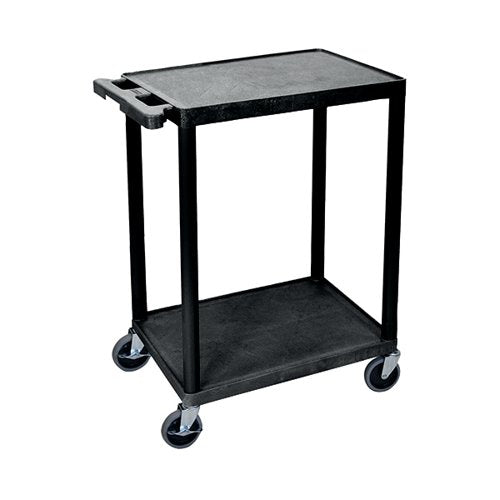 MULTIPURPOSE 2 SHELF TROLLEY MOULDED POLYETHYLENE 150KG CAPA