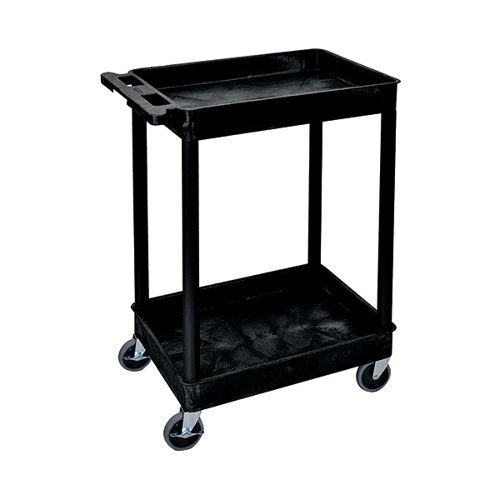 MULTIPURPOSE 2 70MM DEEP TRAY TROLLEY 150KG CAPACITY BLACK G