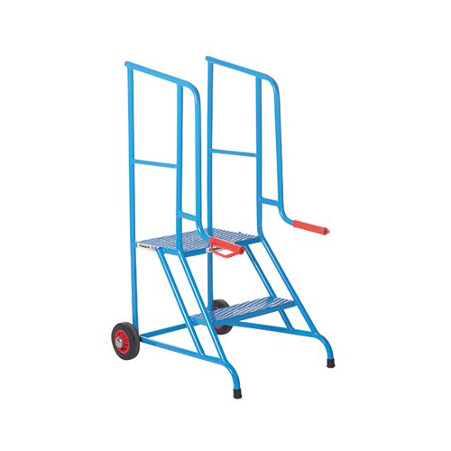 CLIMB-IT LOADING STEP 2 TREAD OPEN BACK POWDER COATED BLUE S