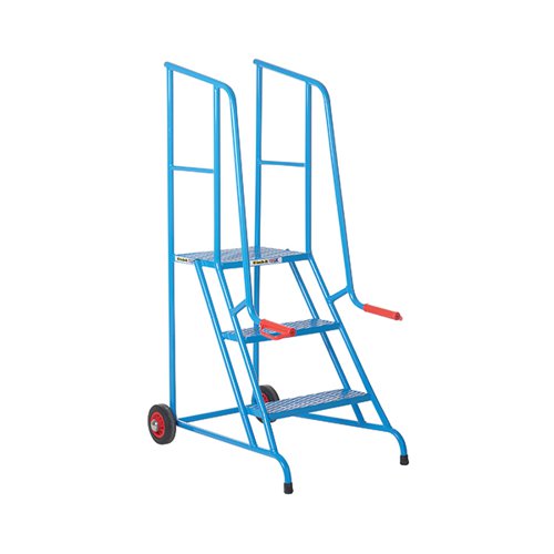 CLIMB-IT LOADING STEP 3 TREAD OPEN BACK POWDER COATED BLUE S