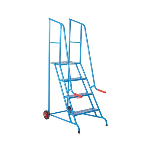 CLIMB-IT LOADING STEP 4 TREAD OPEN BACK POWDER COATED BLUE S