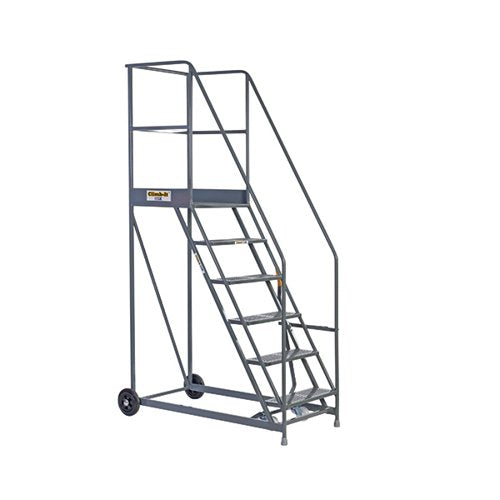 CLIMB-IT WAREHOUSE SAFETY STEPS 600MM PLATFORM 6 TREAD GREY