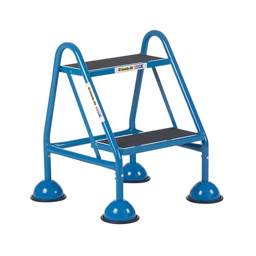 CLIMB-IT DOMED FEET HANDY STEP 2 TREAD WITH NO HANDRAIL BLUE