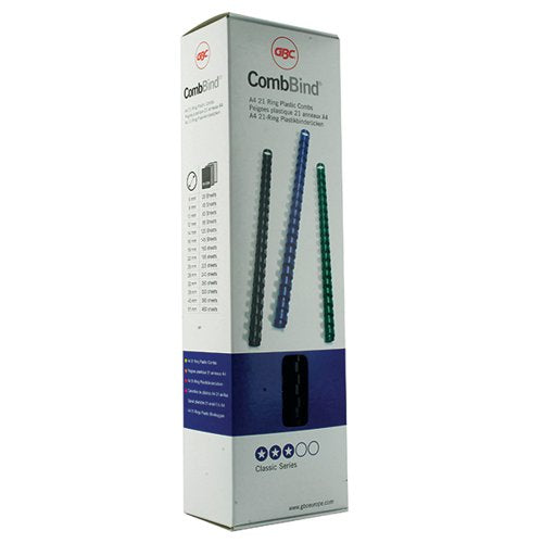 GBC COMBBIND A4 8MM BINDING COMBS BLACK (PACK OF 100) 402817