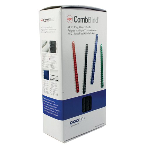 GBC COMBBIND A4 12MM BINDING COMBS BLACK (PACK OF 100) 40281