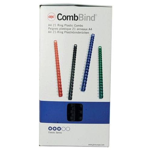 GBC COMBBIND A4 14MM BINDING COMBS BLACK (PACK OF 100) 40281