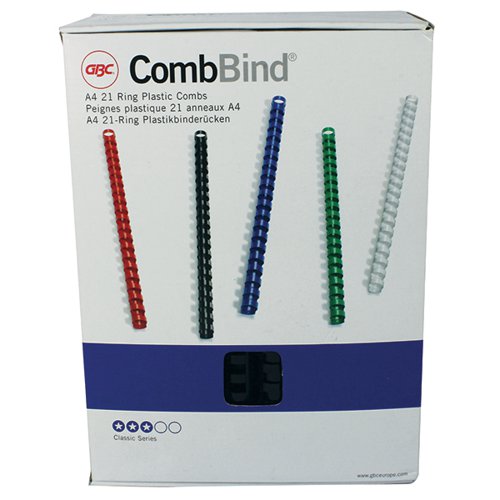 GBC COMBBIND A4 22MM BINDING COMBS BLACK (PACK OF 100) 40286