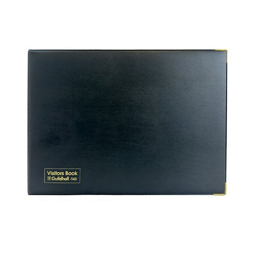 EXACOMPTA GUILDHALL LOOSE-LEAF VISITORS BOOK LANDSCAPE BLACK