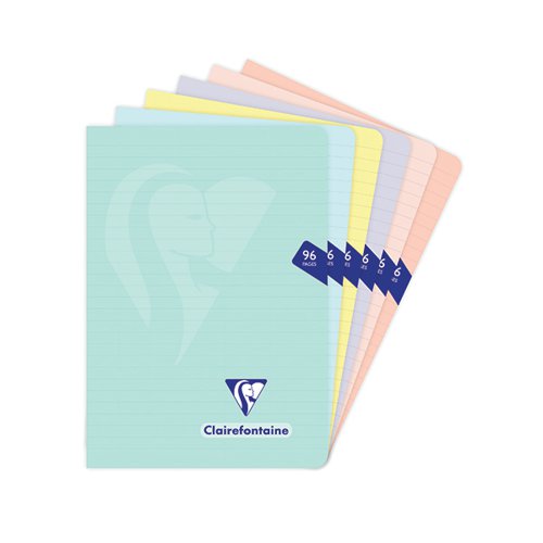 CLAIREFONTAINE MIMESYS NOTEBOOK LINED 48 SHEETS A5 (PACK OF