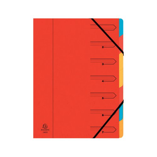 EXACOMPTA EUROPA 7-PART ORGANISER 400GSM PRESSBOARD A4 RED 5