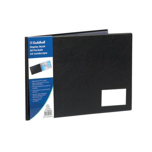 EXACOMPTA GUILDHALL DISPLAY BOOK LANDSCAPE 24 POCKET A3 BLAC