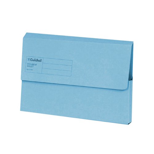 EXACOMPTA GUILDHALL DOCUMENT WALLET FOOLSCAP BLUE (PACK OF 5