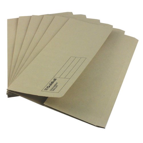 EXACOMPTA GUILDHALL DOCUMENT WALLET FOOLSCAP BUFF (PACK OF 5