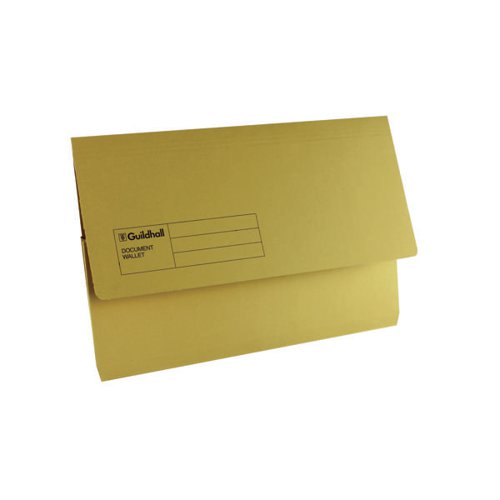 EXACOMPTA GUILDHALL DOCUMENT WALLET FOOLSCAP YELLOW (PACK OF