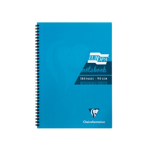 CLAIREFONTAINE EUROPA A5 TURQUOISE NOTEBOOKS, 180 PAGES (Pack of 5)