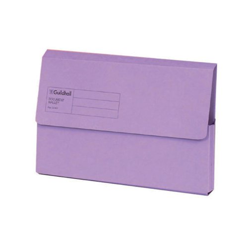 GUILDHALL DOCUMENT WALLETS FOOLSCAP VIOLET (PACK OF 50) GDW1