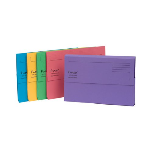 EXACOMPTA FOREVER DOCUMENT WALLET MANILLA FOOLSCAP ASSORTED
